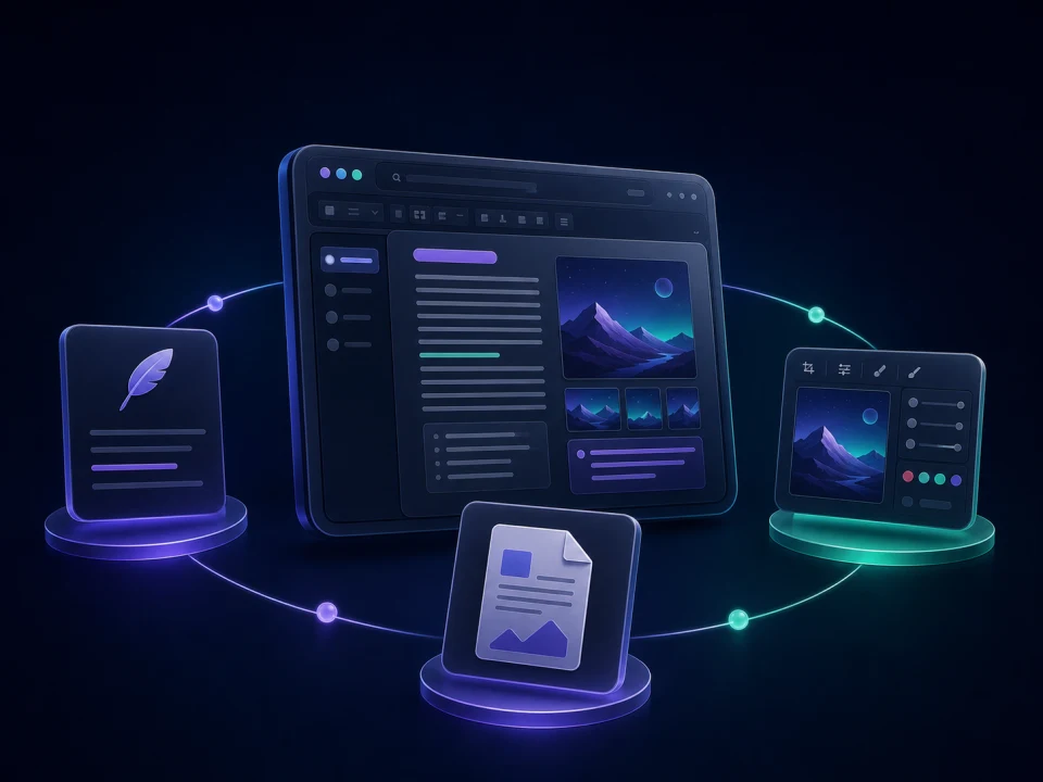 Three-dimensional connected document, image and PDF workflow